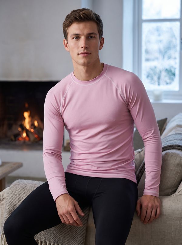 Men's Powder Pink Base Layer Top