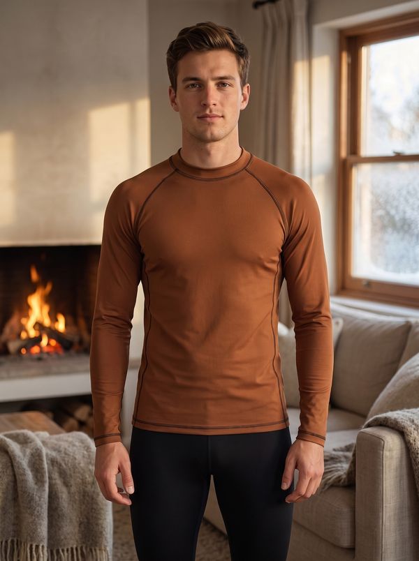 Men's Burnt Sienna Base Layer Top