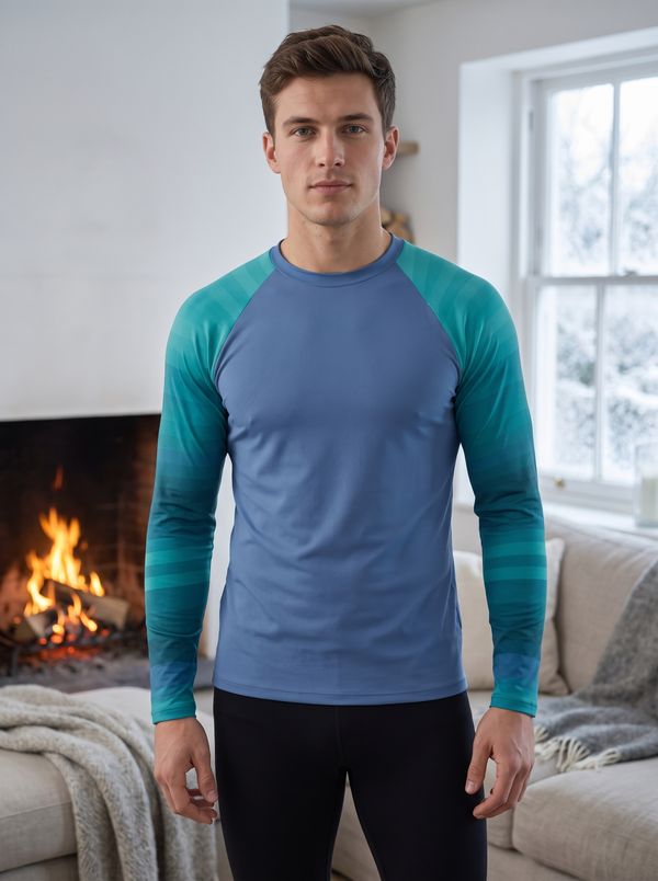 Men's Transformative Teal Ripple Base Layer Top