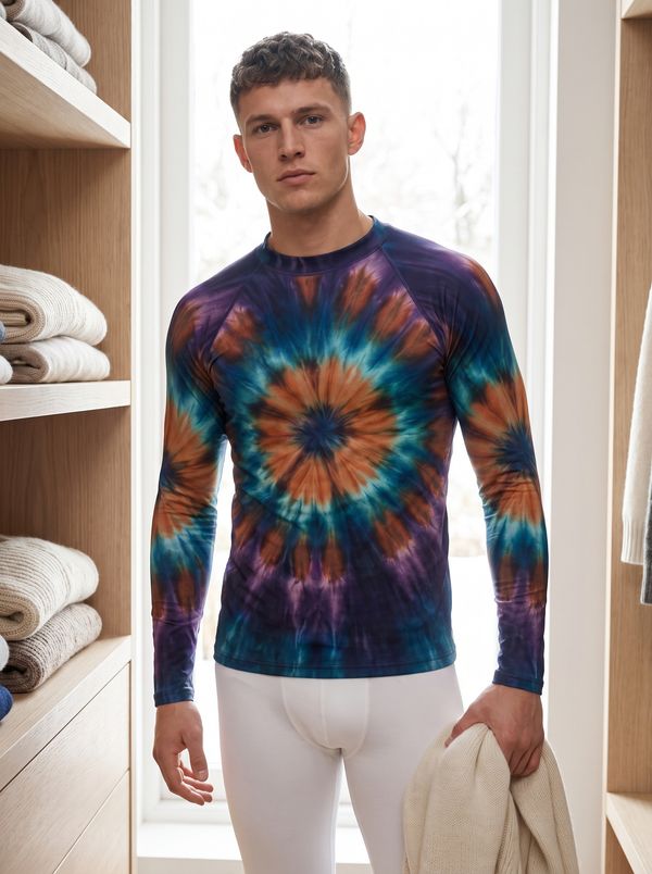 Tie-dye Collection men's base layer tops