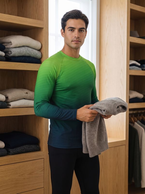 Men's Neon Green Ripple Base Layer Top