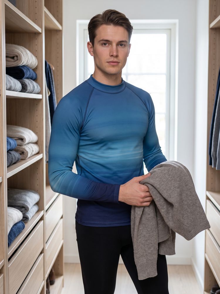 Navy Solstice Base Layer Top men's base layer tops