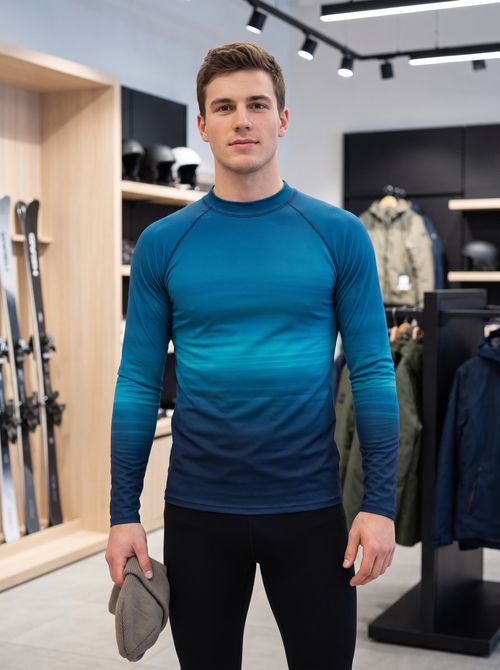 Charcoal / Electric Cyan Solstice Base Layer Top men's base layer tops
