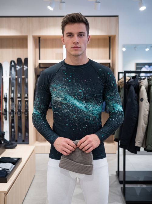 Transformative Teal Pixelate Base Layer Top