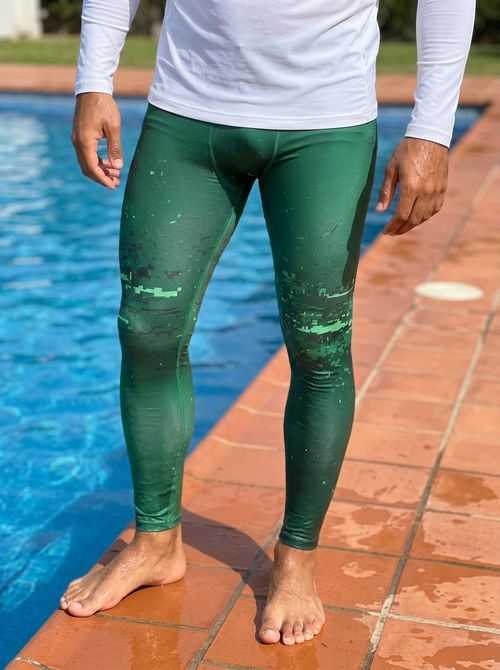 Runway Emerald Surge Leggings Men's Leggings — Lolekai