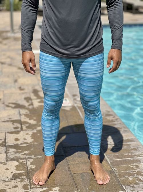 Sky Blue Eclipse Leggings Men's Leggings — Lolekai