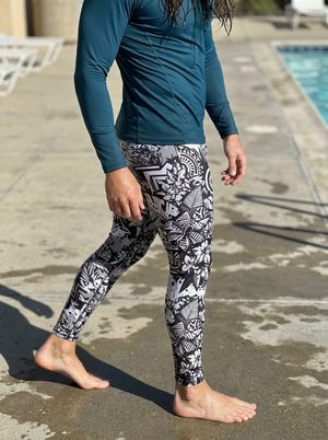 White Onyx Lani Uli men's swim & gym leggings