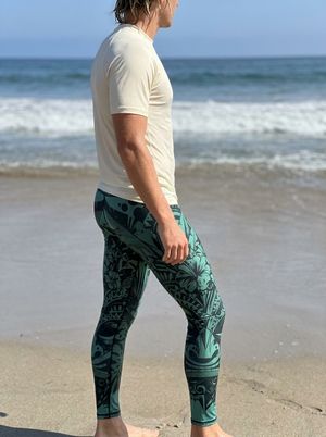 Transformative Teal Honua Lehua men's swim & gym leggings