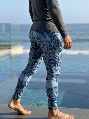 Blue Aura Honua Lehua men's swim & gym leggings