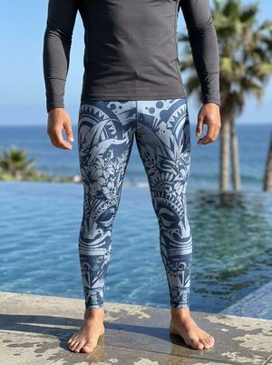 Blue Aura Honua Lehua Leggings Men's Leggings — Lolekai