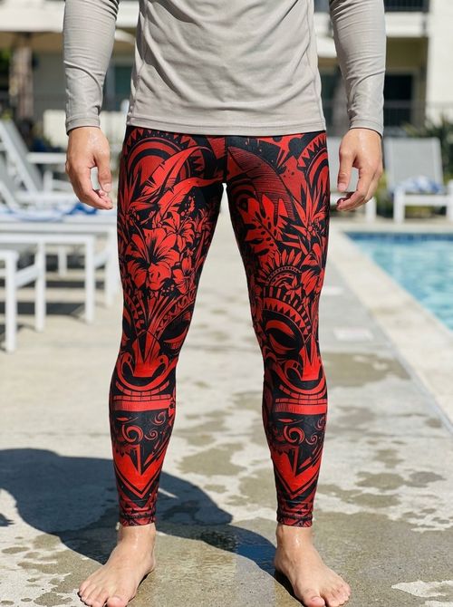 Fiery Red Honua Kai Leggings Men's Leggings — Lolekai