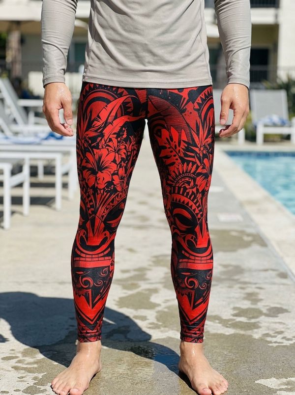 Men's Fiery Red Honua Kai Leggings