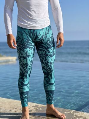 Turquoise Honua Uli Leggings Men's Leggings — Lolekai
