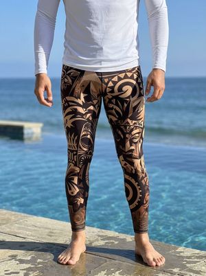 Coffee Bean Nalu Lehua men's swim & gym leggings