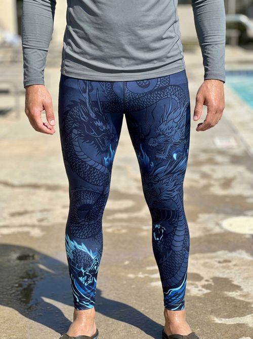 Navy Ember Leggings Men's Leggings — Lolekai