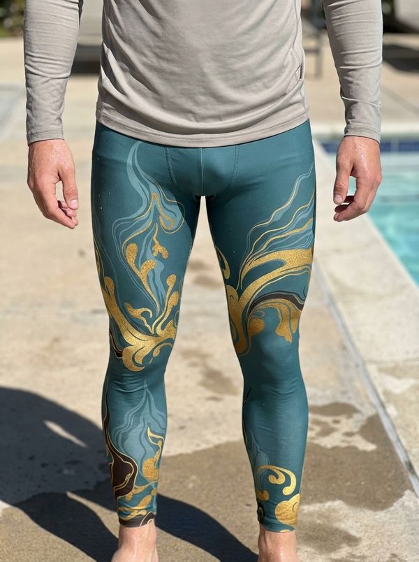 Liquid Marble men's swim & gym leggings