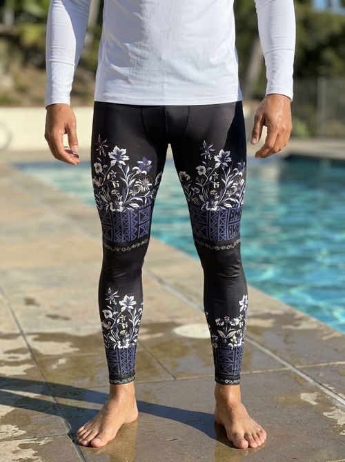 Black / Sapphire Kapa Tapa Leggings