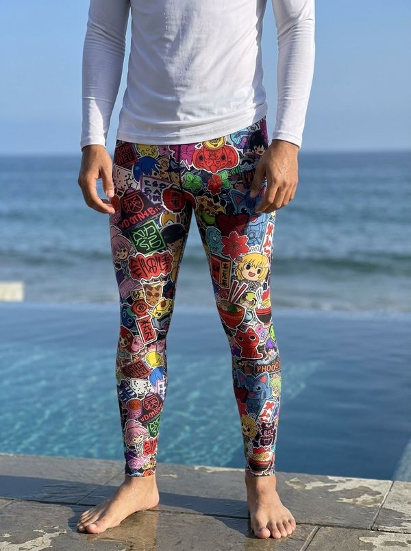 Neo-Tokyo men's swim & gym leggings