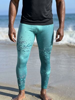 Transformative Teal Riptide Leggings Men's Leggings — Lolekai