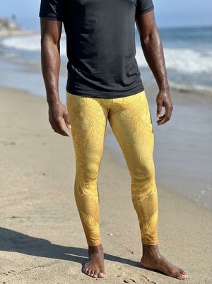 Yellow Ember Leggings Men's Leggings — Lolekai