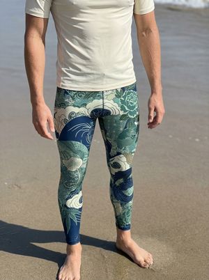 Transformative Teal Nami Leggings Men's Leggings — Lolekai