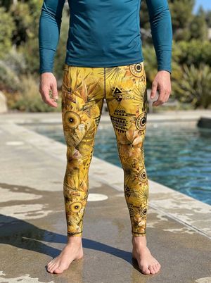 Yellow Lono men's swim & gym leggings