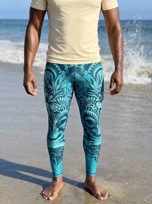 Turquoise Honua Poni Leggings Men's Leggings — Lolekai