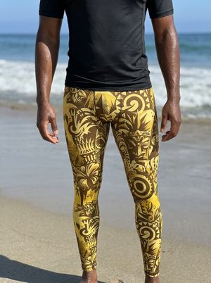 Yellow Nalu Poni men's swim & gym leggings