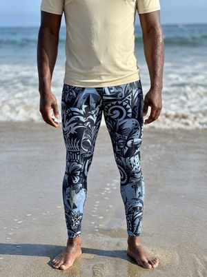 Blue Aura Nalu Poni Leggings Men's Leggings — Lolekai