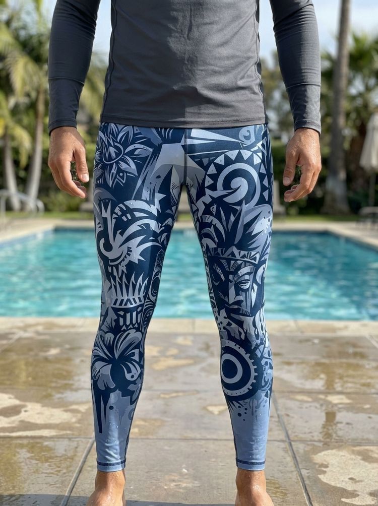 Blue Aura Nalu Uli men's swim & gym leggings
