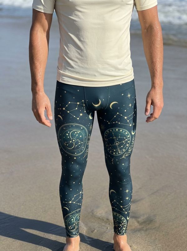 Celestial Atlas men's swim & gym leggings
