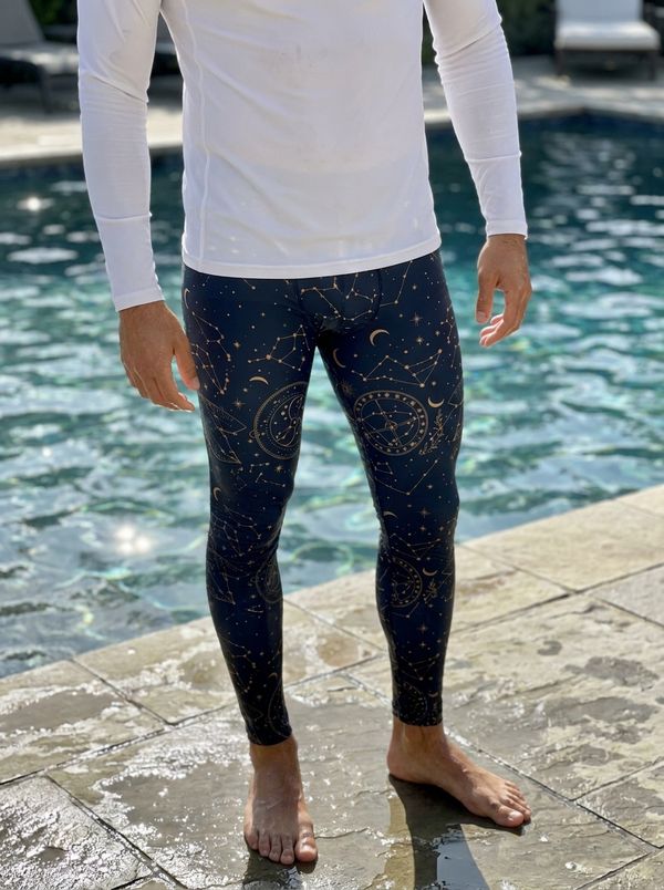 Celestial Atlas men's swim & gym leggings