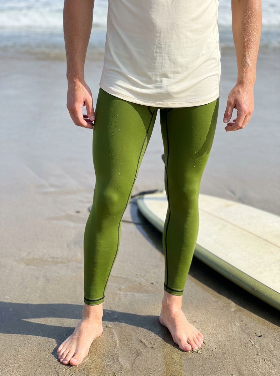 Avocado Green Leggings Men's Leggings — Lolekai