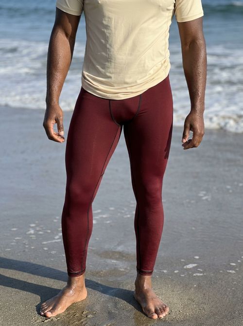 Maroon Leggings Men's Leggings — Lolekai