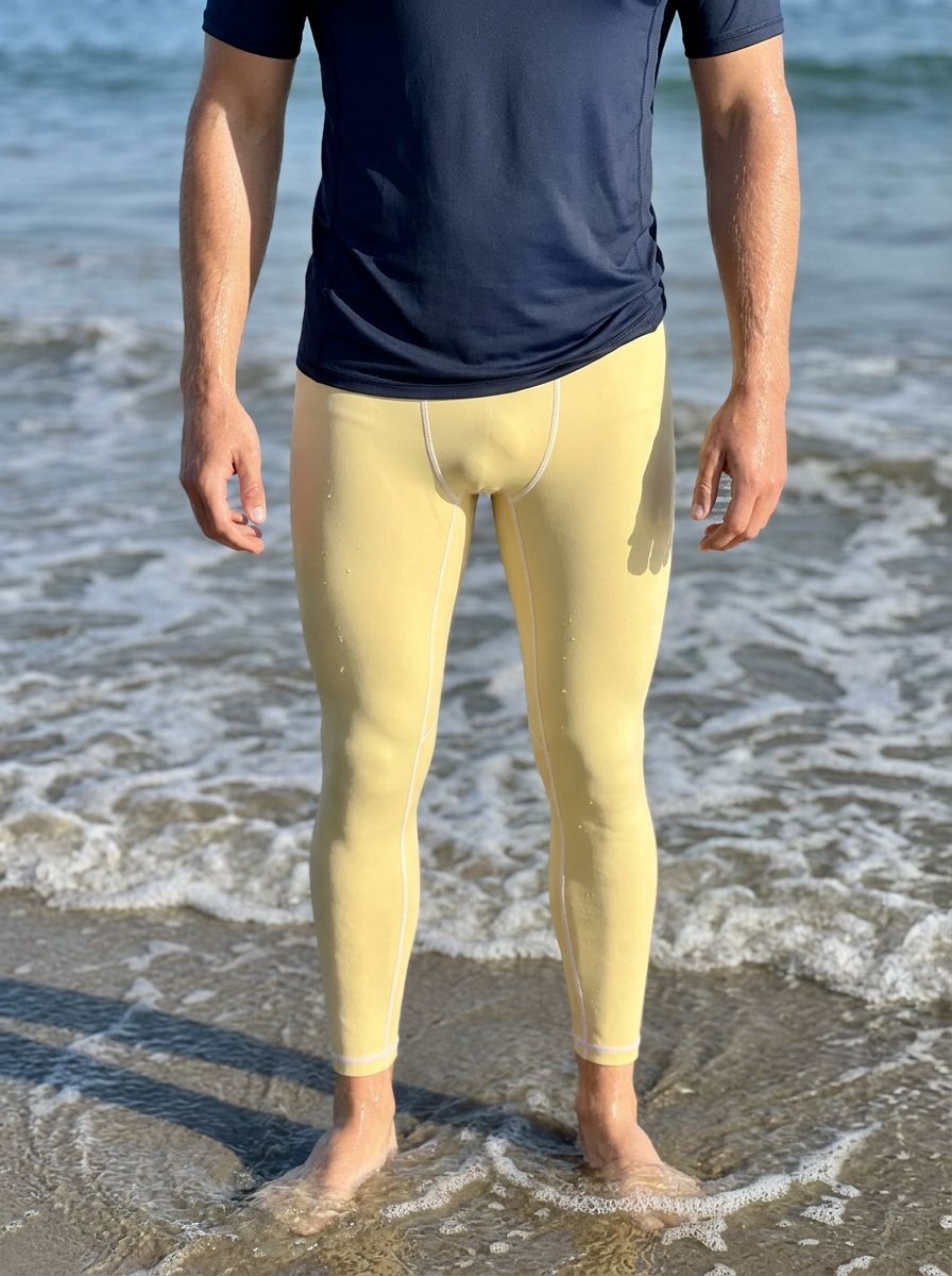 Pale Yellow Leggings Men's Leggings — Lolekai