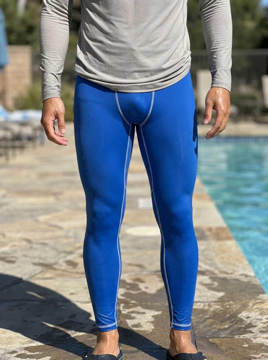 Mediterranean Blue Leggings Men's Leggings — Lolekai