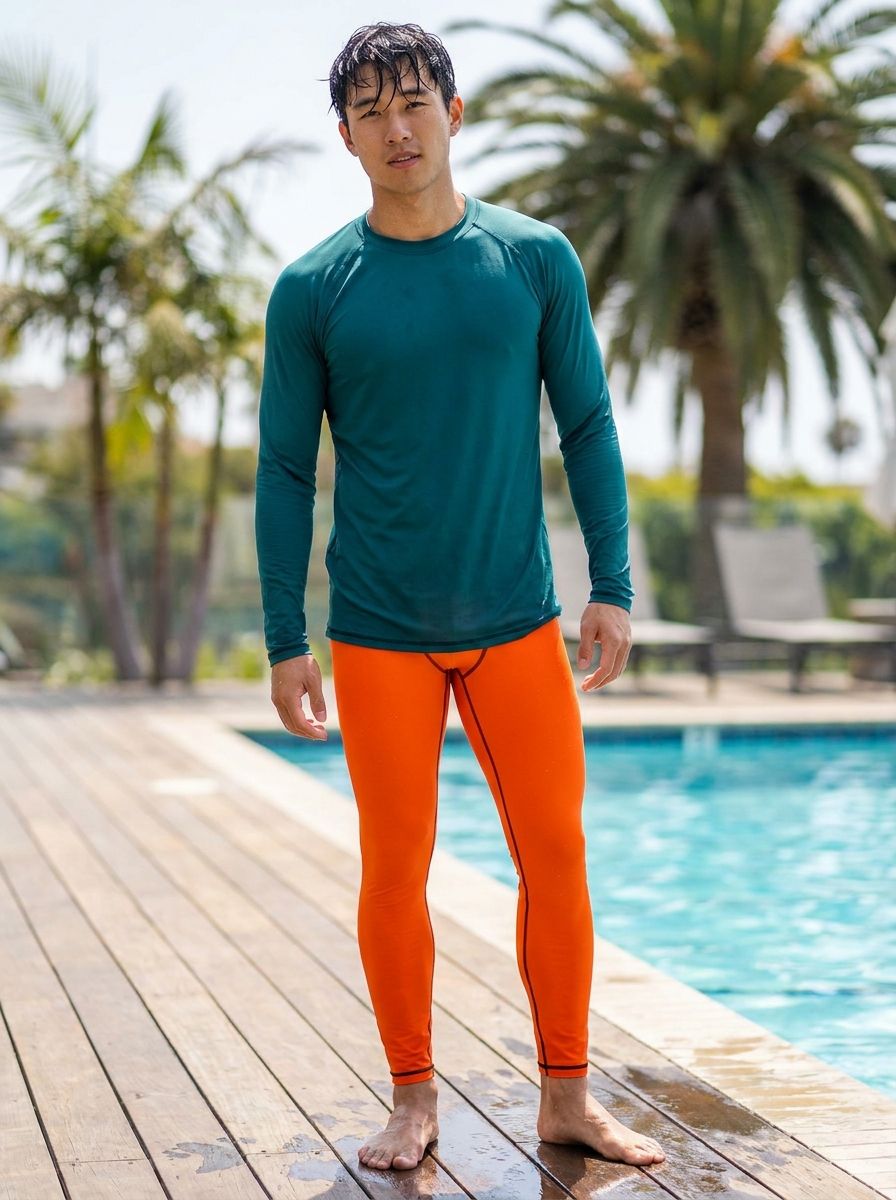 Neon Orange Leggings Men's Leggings — Lolekai
