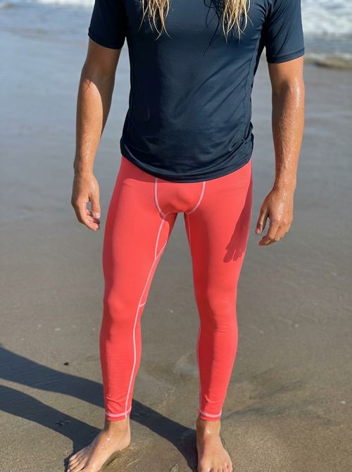 Neon Coral Leggings Men's Leggings — Lolekai