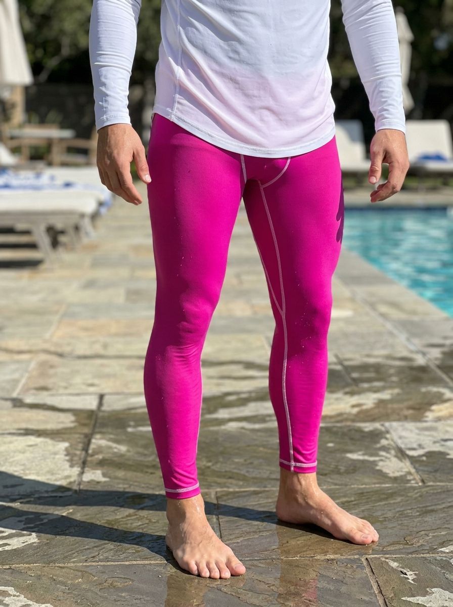 Shocking Pink Leggings Men's Leggings — Lolekai