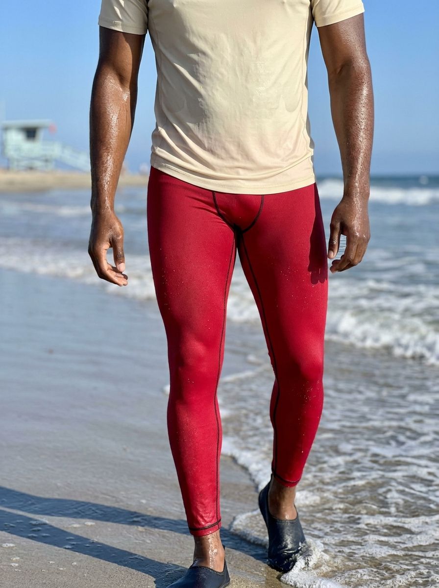 Bauhaus Red Leggings Men's Leggings — Lolekai