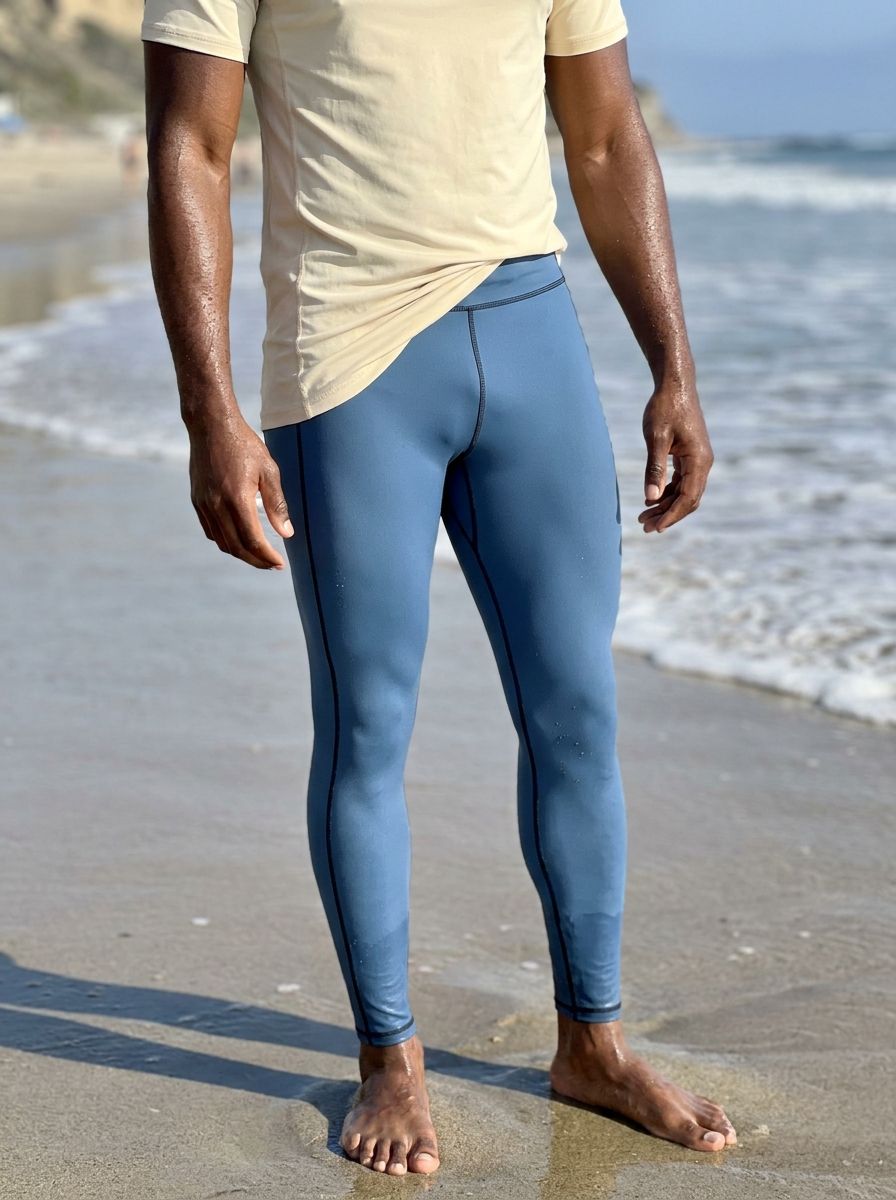 Wedgwood Blue Leggings Men's Leggings — Lolekai