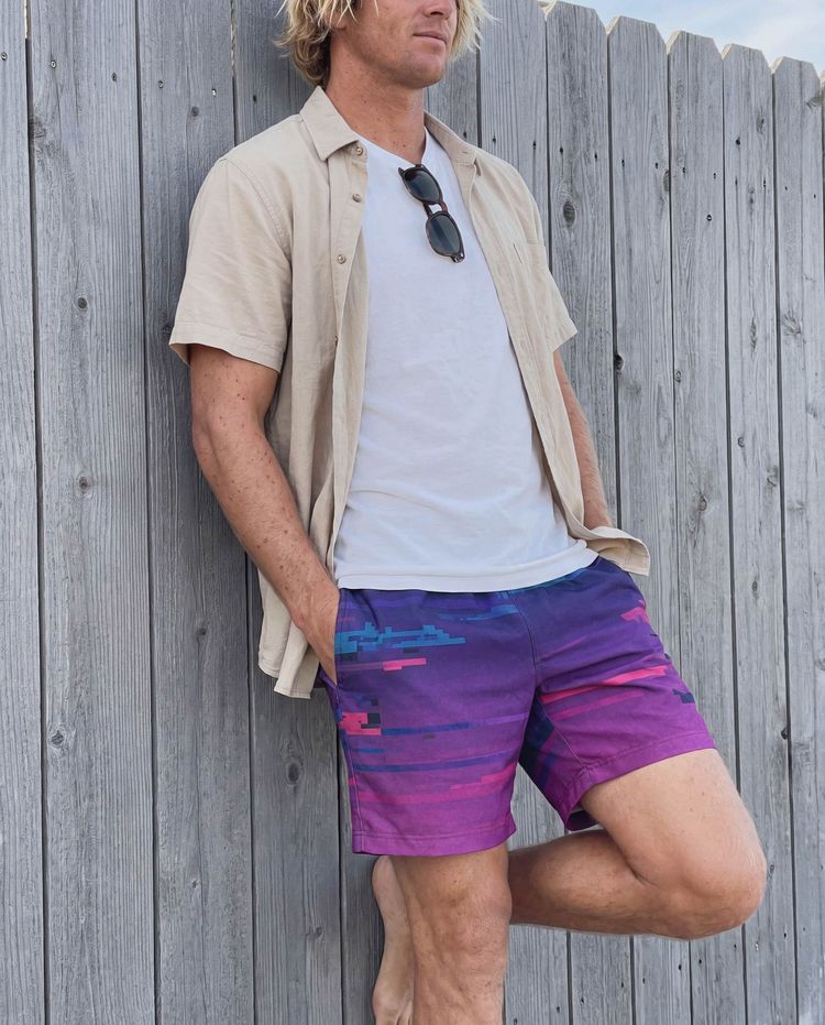Fragmented Wave Swim Trunks