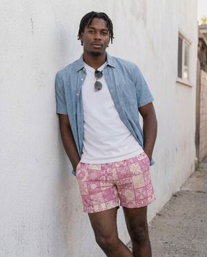 Millennial Pink Chroma Men's Swim Trunks bikini — Lolekai