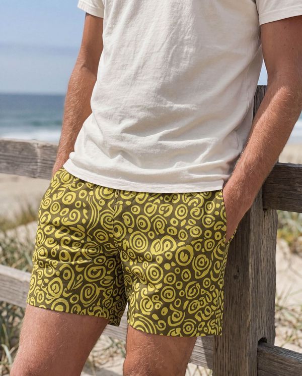 Men's Runway Chartreuse Banyu Swim Trunks