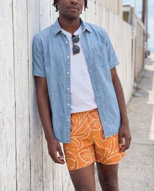 Citrus Orange Gelang men's swim trunks
