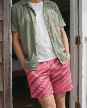 Hot Pink Sway Men's Swim Trunks bikini — Lolekai