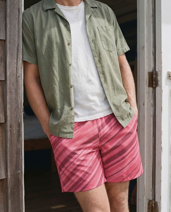 Striped Collection men's swim trunks