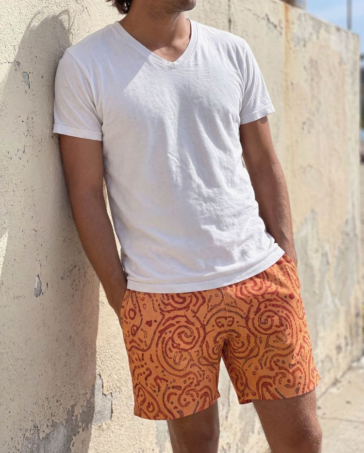 Men's Citrus Orange Mirage Swim Trunks