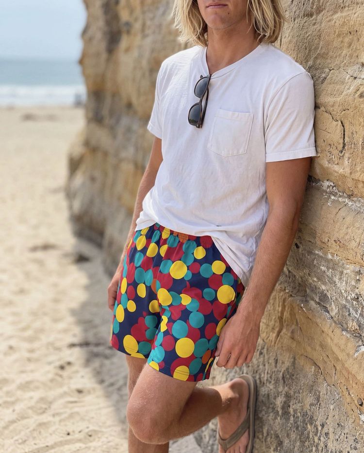 Men's Yellow Kumo Swim Trunks