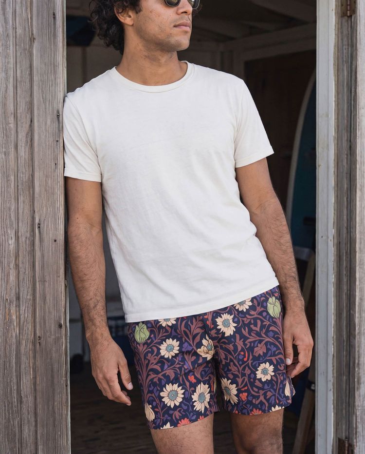 Men's Fiery Red Acanthus Swim Trunks